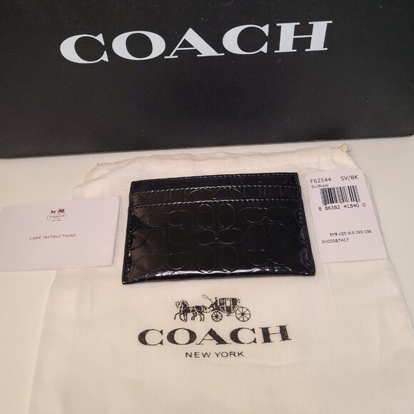 Coach patent black leather ID holder NWT - Picture 5 of 5